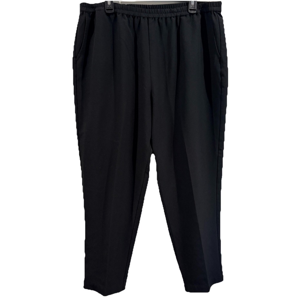 Ulla Popken Pants Women 20/22 Black Slim Fit Elastic Waist Pull On